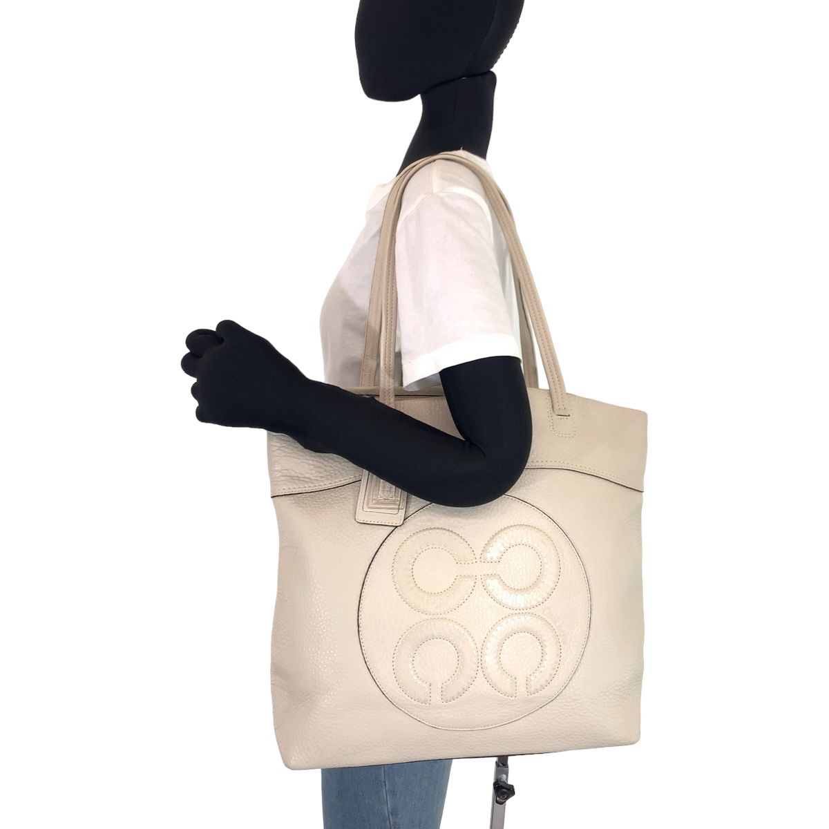 COACH コーチ オプアート ジュリア ホワイト 白 レザー 14967 トート 
