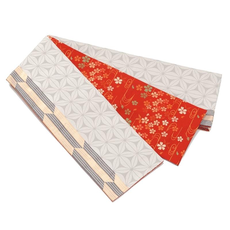 和楽暮 桐生織 リバーシブル新細帯 日本製 帯 半幅 白黒 1