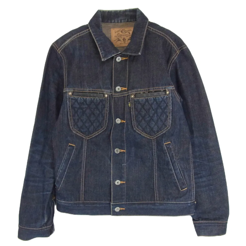 ロストコントロール レザー切り替え デニム ジャケット Gジャン size 2 ロストコントロール レザー切り替え デニム ジャケット Gジャン