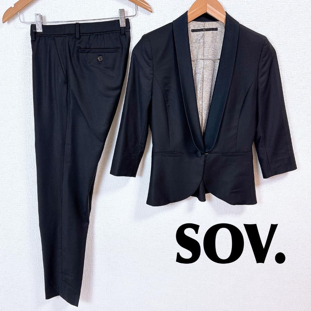 ソブ レディーススーツ セットアップ ワンボタン 36 ブラック
