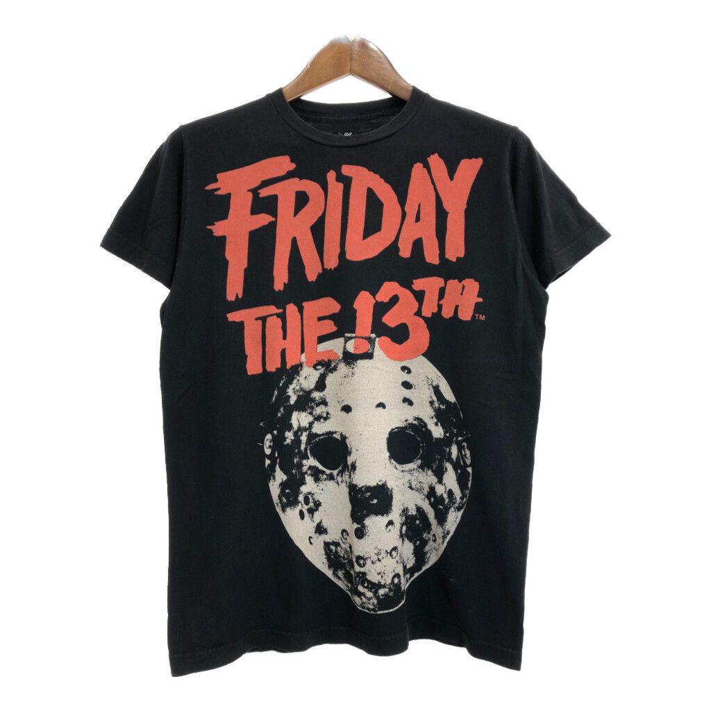 13日の金曜日 Friday the 13th 半袖Ｔシャツ ムービー ホラー ブラック メンズ M 古着 U2441