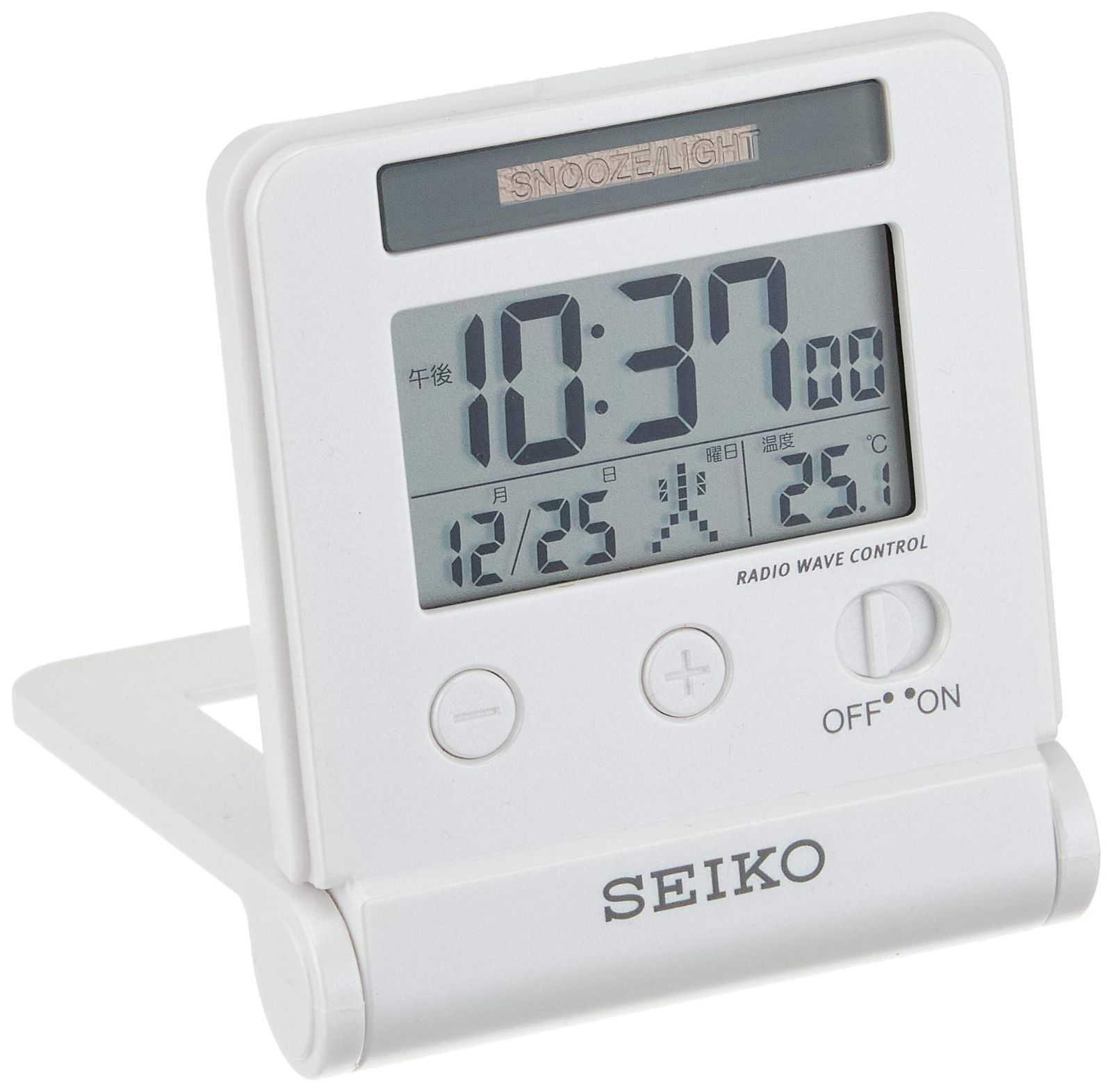 Clock) 目覚まし時計 トラベラ 電波 デジタル 自動点灯 セイコークロック(Seiko カレンダー 温度 表示 SQ772W