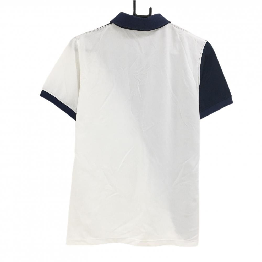 SALE価格トライアングルスクエア 半袖ポロシャツ 白×ネイビー　バイカラー メンズ M ゴルフウェア Trianglesquare POLO Ralph Lauren ボーダー柄 ポロシャツ M