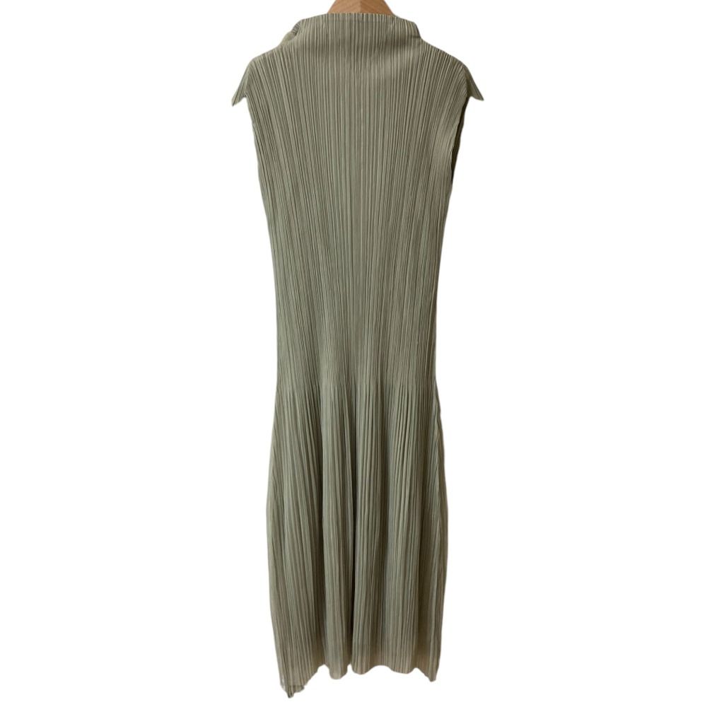 PLEATS PLEASE ISSEY MIYAKE プリーツプリーズ イッセイミヤケ ノースリーブワンピース PP43-JH545 サイズ2 モスグリーン レディース 古着