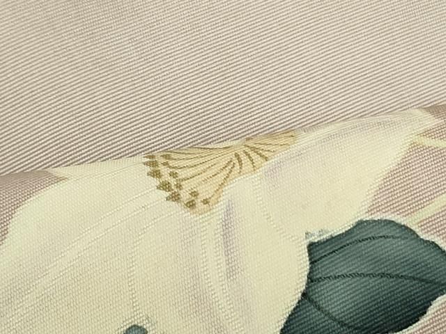 平和屋着物●塩瀬　九寸名古屋帯　手描き　草花文　正絹　逸品　DAAT7694ob 平和屋着物○塩瀬 九寸名古屋帯 手描き 草花文 正絹 逸品 DAAT7694ob