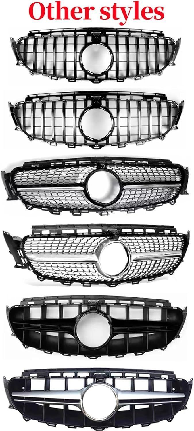 適用メルセデスベンツW213 Eクラス 2016-2020 C238 A238用ダイヤモンドE63スタイルフロントバンパーグリルキット ブラック FFCRYSTALESIA_COM