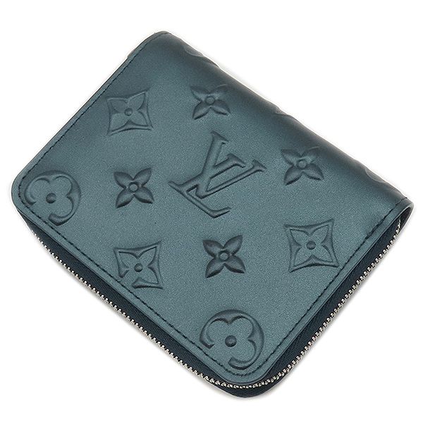 ルイヴィトン LOUIS VUITTON コインケース ムーノグラム ジッピー コインパース カーフレザー スティールブルー シルバー金具 M 81860 RFID