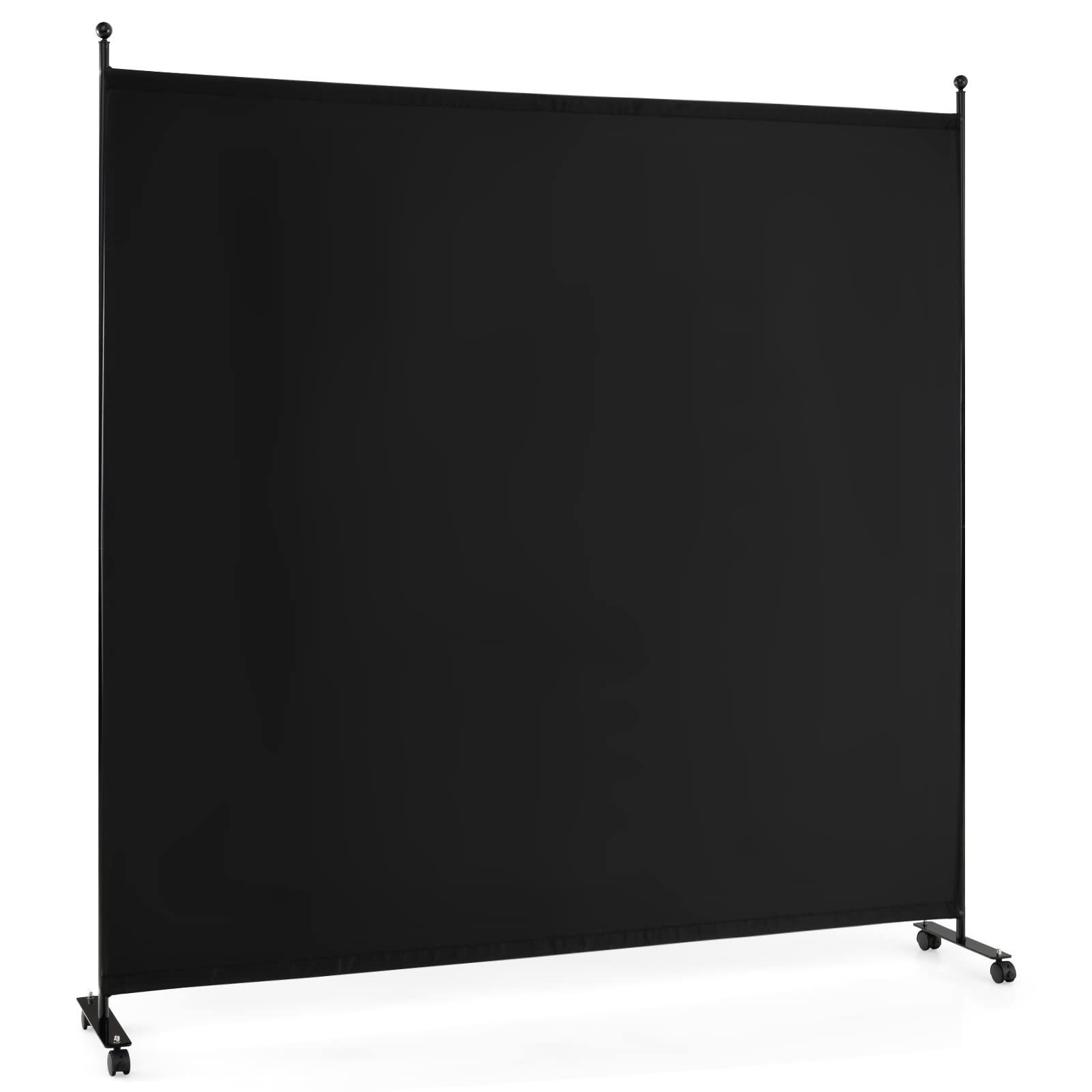 Color ブラック キャスター付き Giantex パーテーション 間仕切り キャスター付き 1連 幅184cmx高さ184cm パーテーション おしゃれ 仕切り壁 部屋仕切り 区切り 屏風 スクリーン ついたて 目隠し 室内 おしゃれ 部屋を仕切るパーテー