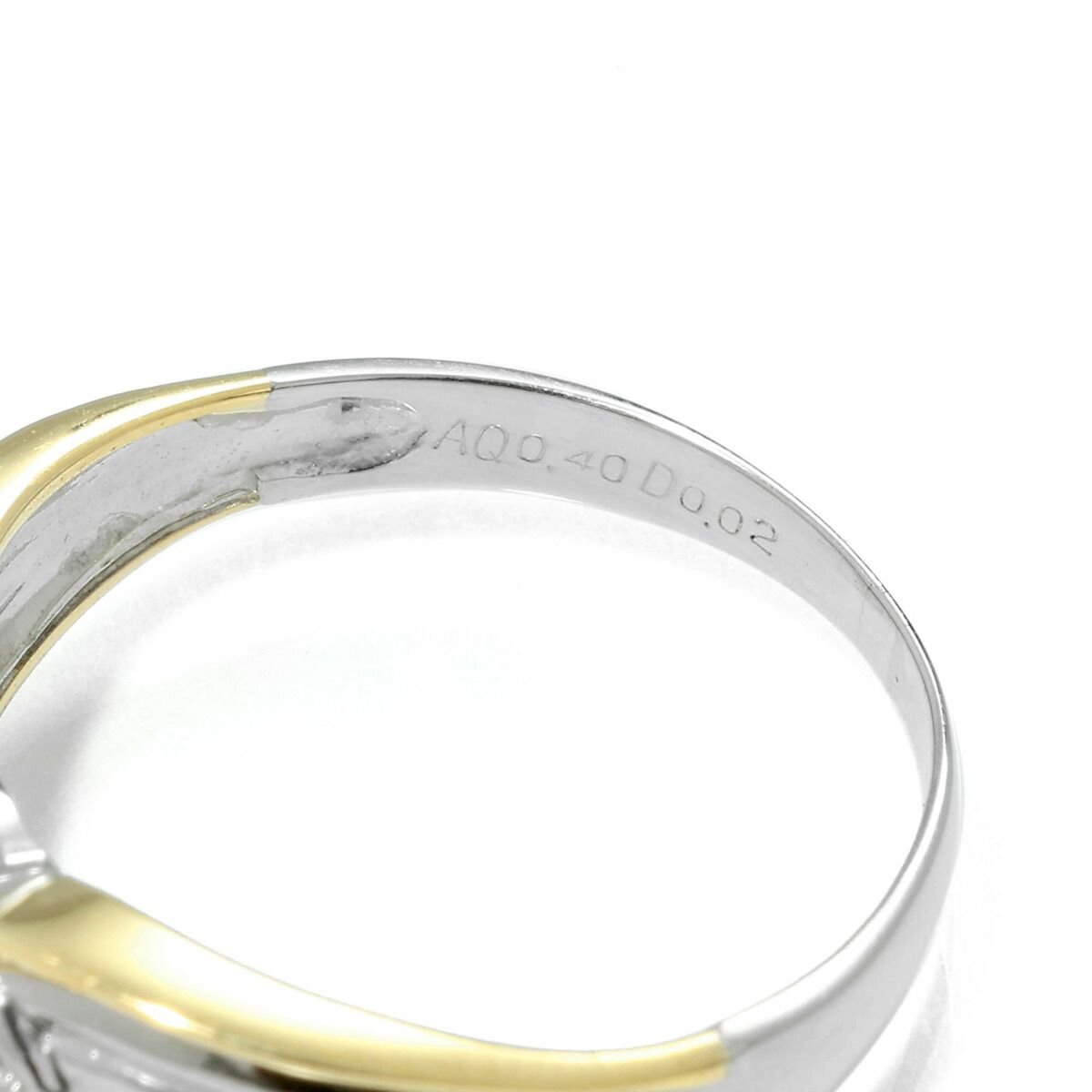 リング 指輪 アクアマリン 0.4ct ダイヤモンド Pt900 12号 中古