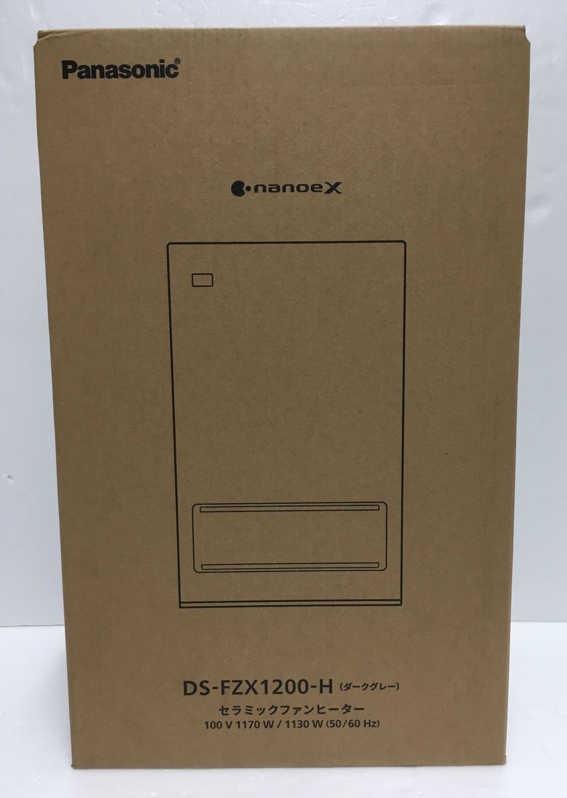 送料無料 Panasonic ナノイーX搭載 セラミックファンヒーター DS-FZX1200-H ダークグレー 未開封 囗G