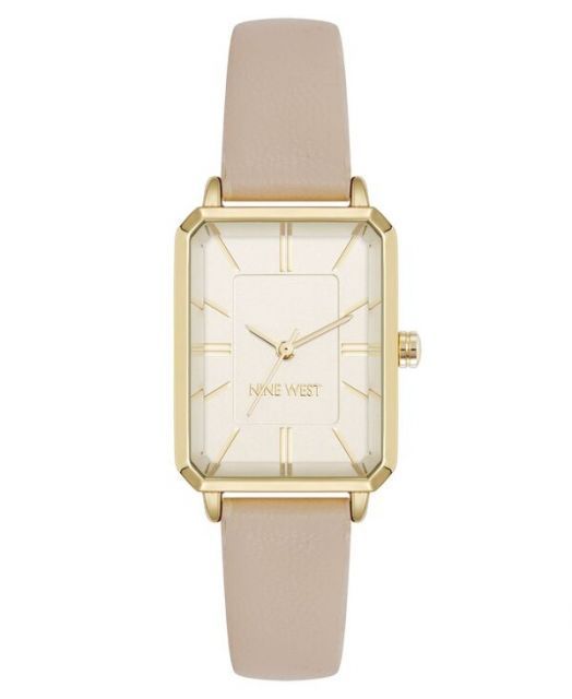 送料無料 ナインウェスト レディース 腕時計 アクセサリー Women s Quartz Petite Cream Leather and G -Tone Watch 25mm Cream G -Tone