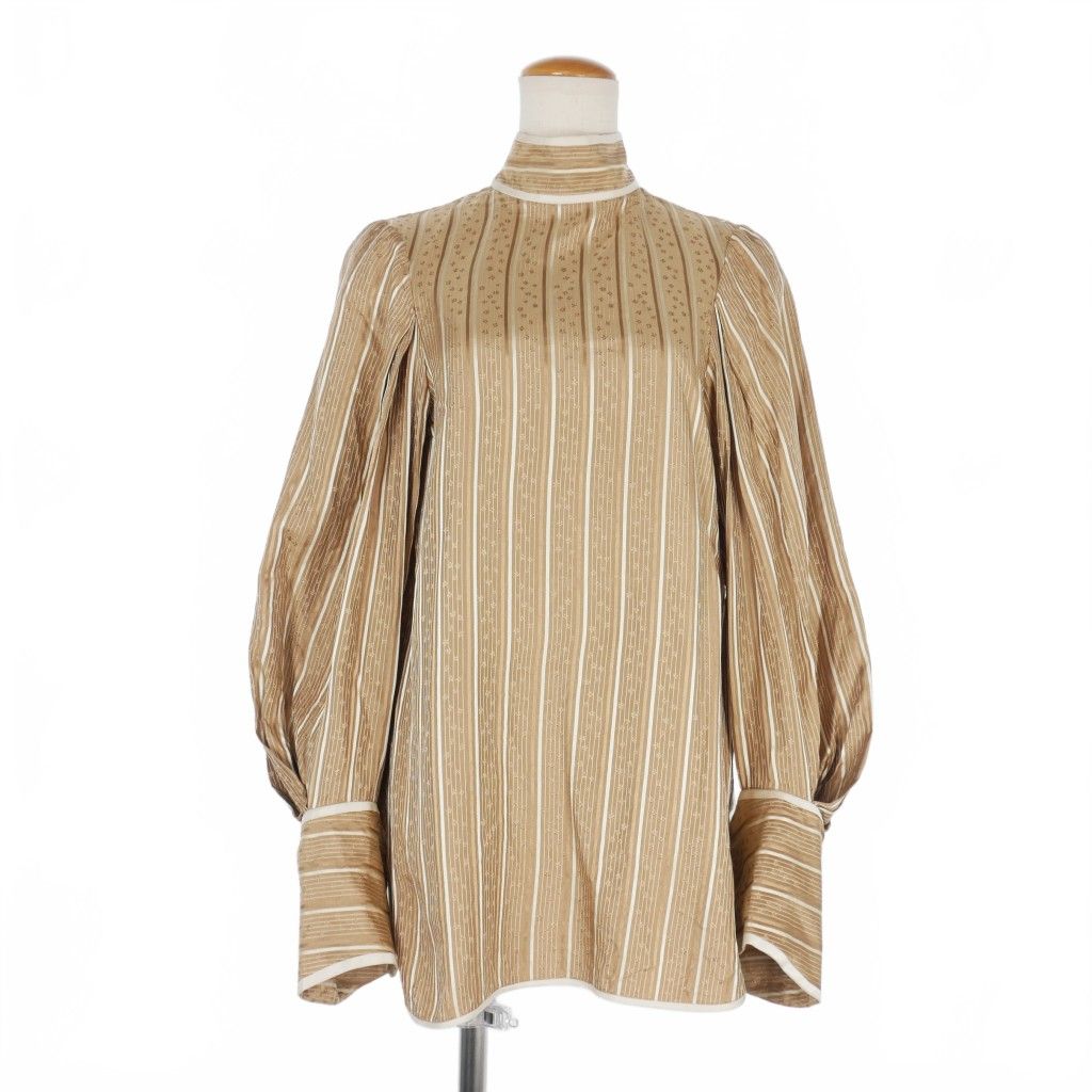 マメクロゴウチ Mame Kurogouchi Floral Stripe Silk Jacquard