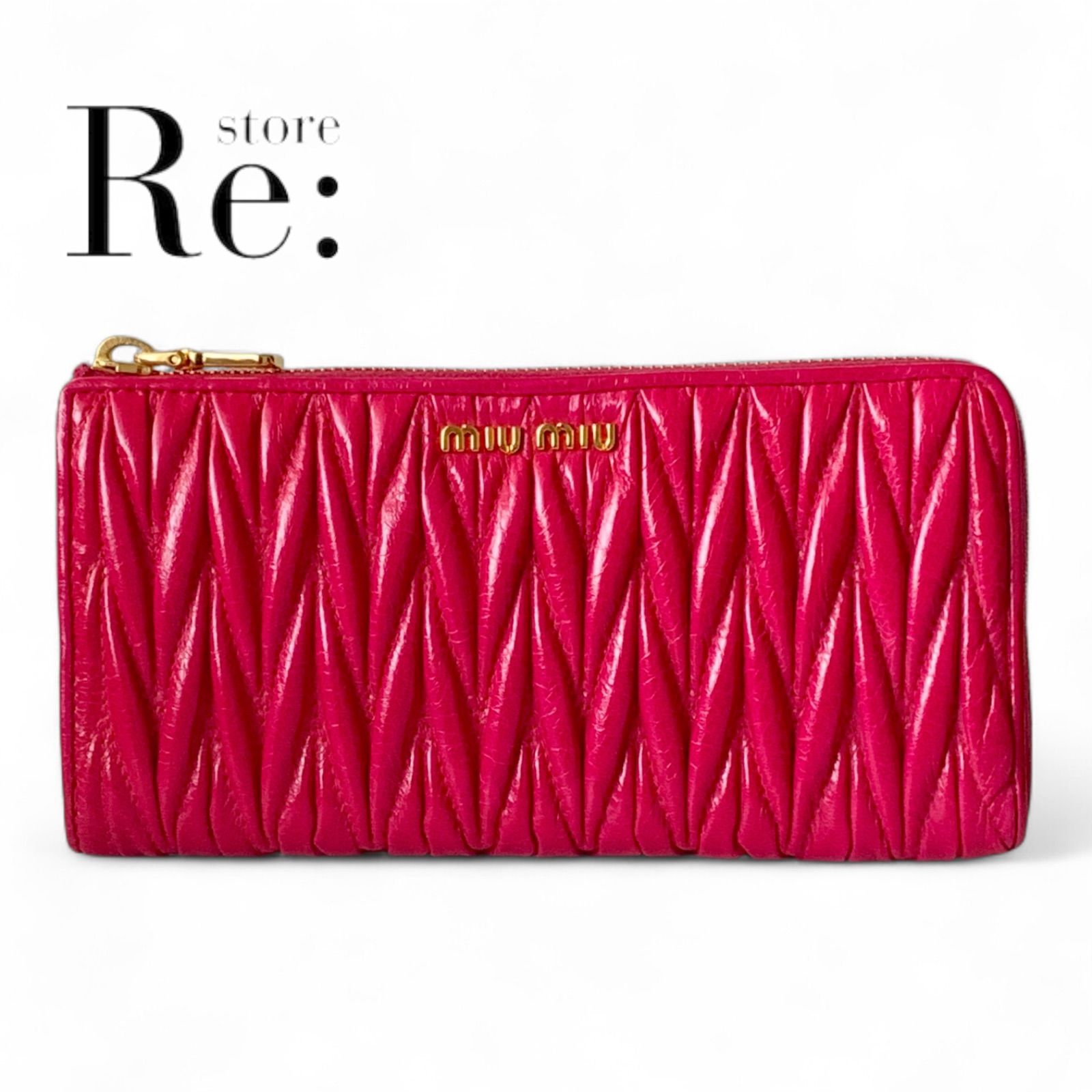 美品】MIU MIU ミュウミュウ マトラッセ ロングウォレット 長