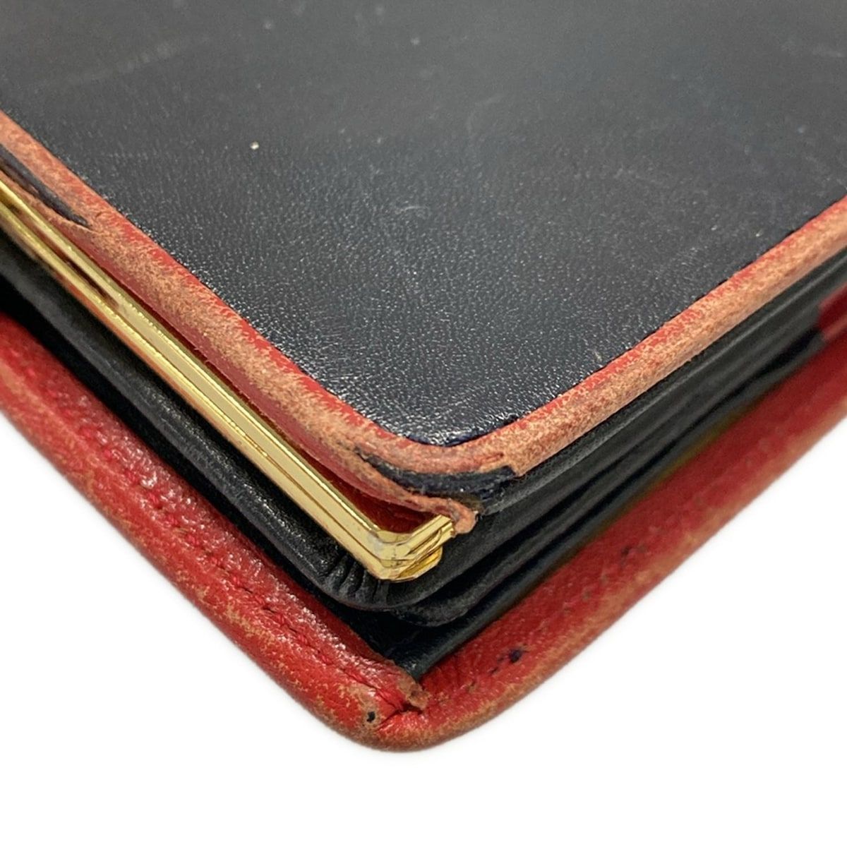 KITAMURA(キタムラ) 2つ折り財布 - ダークネイビー×レッド がま口