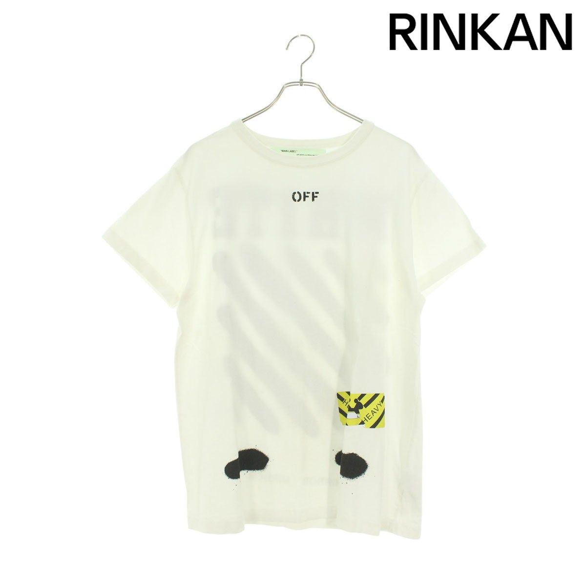オフホワイト バックスプレーバイアスプリントTシャツ メンズ XS