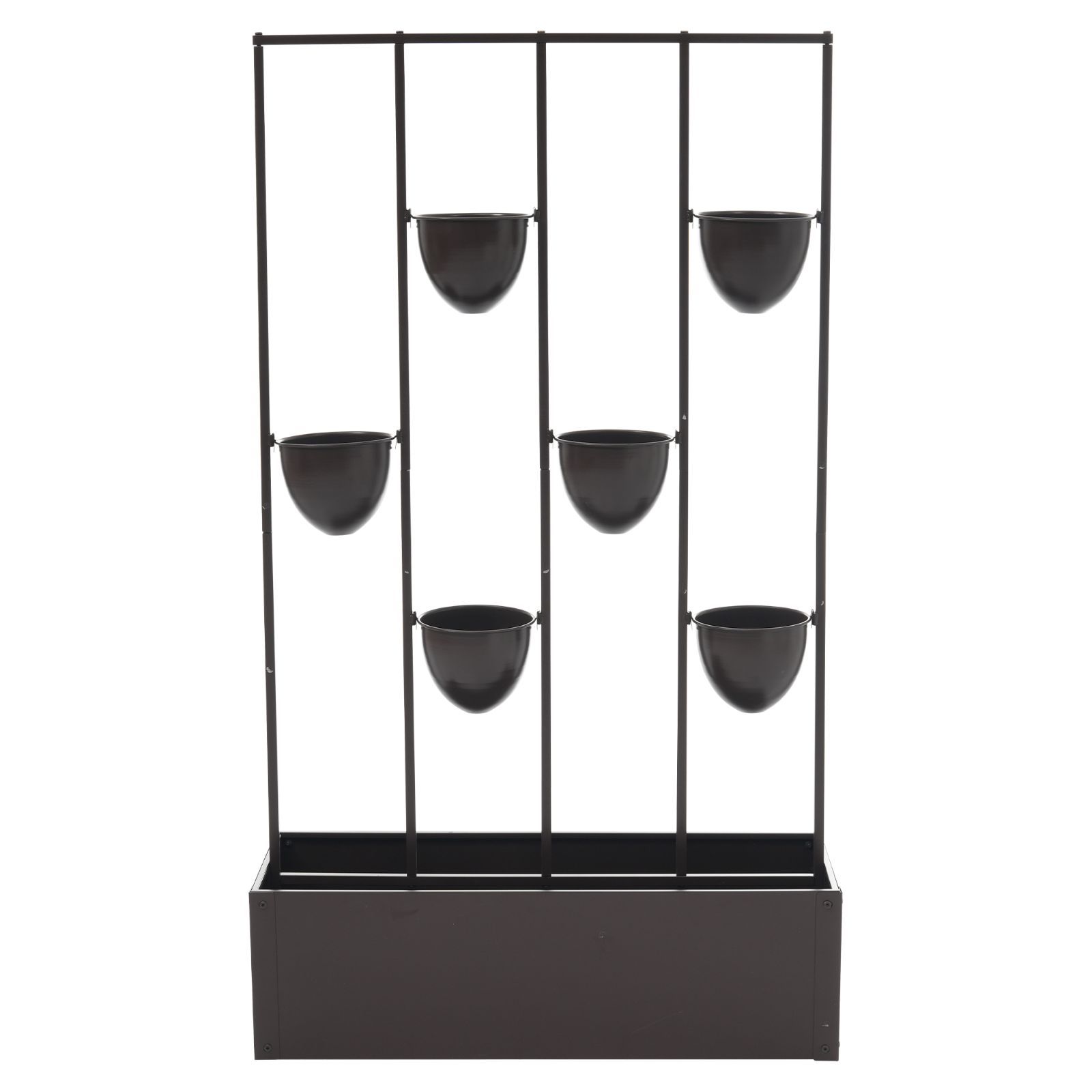 フェンス プランター付き 目隠し プランター付き 電着塗装 植木鉢付き 簡単設置 92*36*160cm 園芸用品 プランター ガーデンラティス プランターボックス 花壇フェンス ガーデニング 花立て 庭園 おしゃれ ブラウン STEELWINDOWSANDDOORS_COM