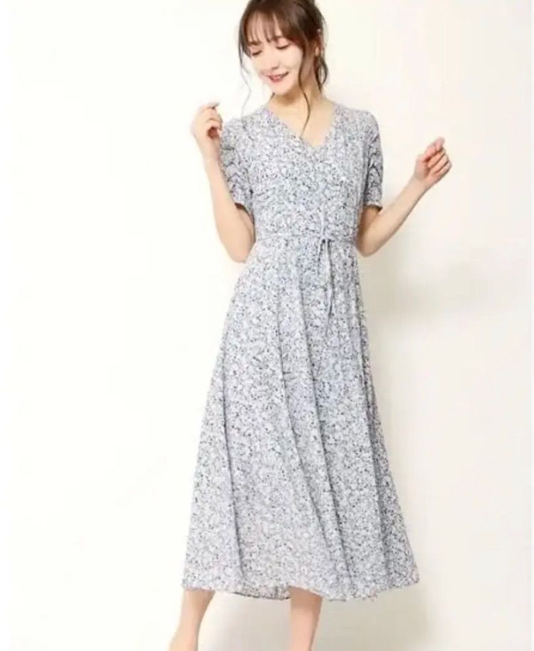 試着のみ インナー付 フレイアイディー カシュクールフラワー ロングワンピース 試着のみ インナー付 フレイアイディー カシュクールフラワー