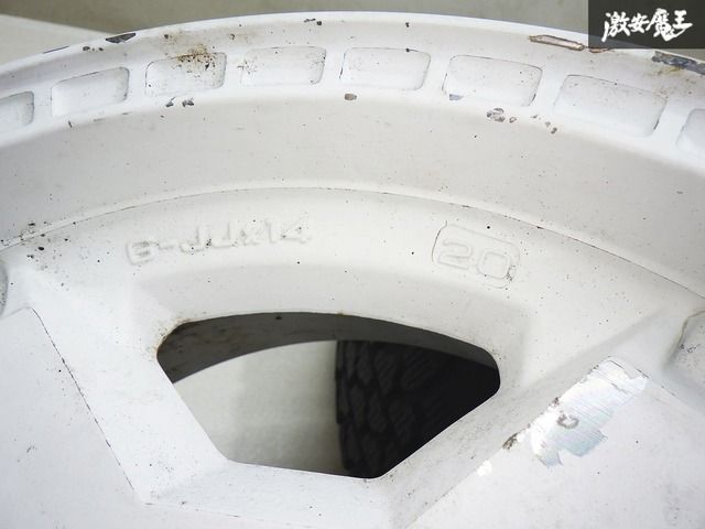●ADVAN RALLY アドバンラリー 14インチ 6J ＋20  白 ホイール 2本 PCD114.3-4穴 旧車 セリカ レビン トレノ (タイヤ1本付 185/65R) 棚W-3