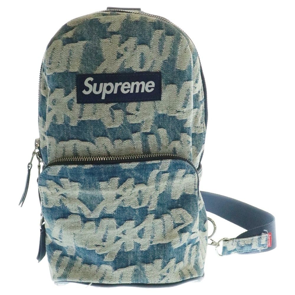 SUPREME シュプリーム 22SS Fat Tip Jacquard Denim Sling Bag ファット ティップ ジャカード デニム スリング バッグ インディゴ