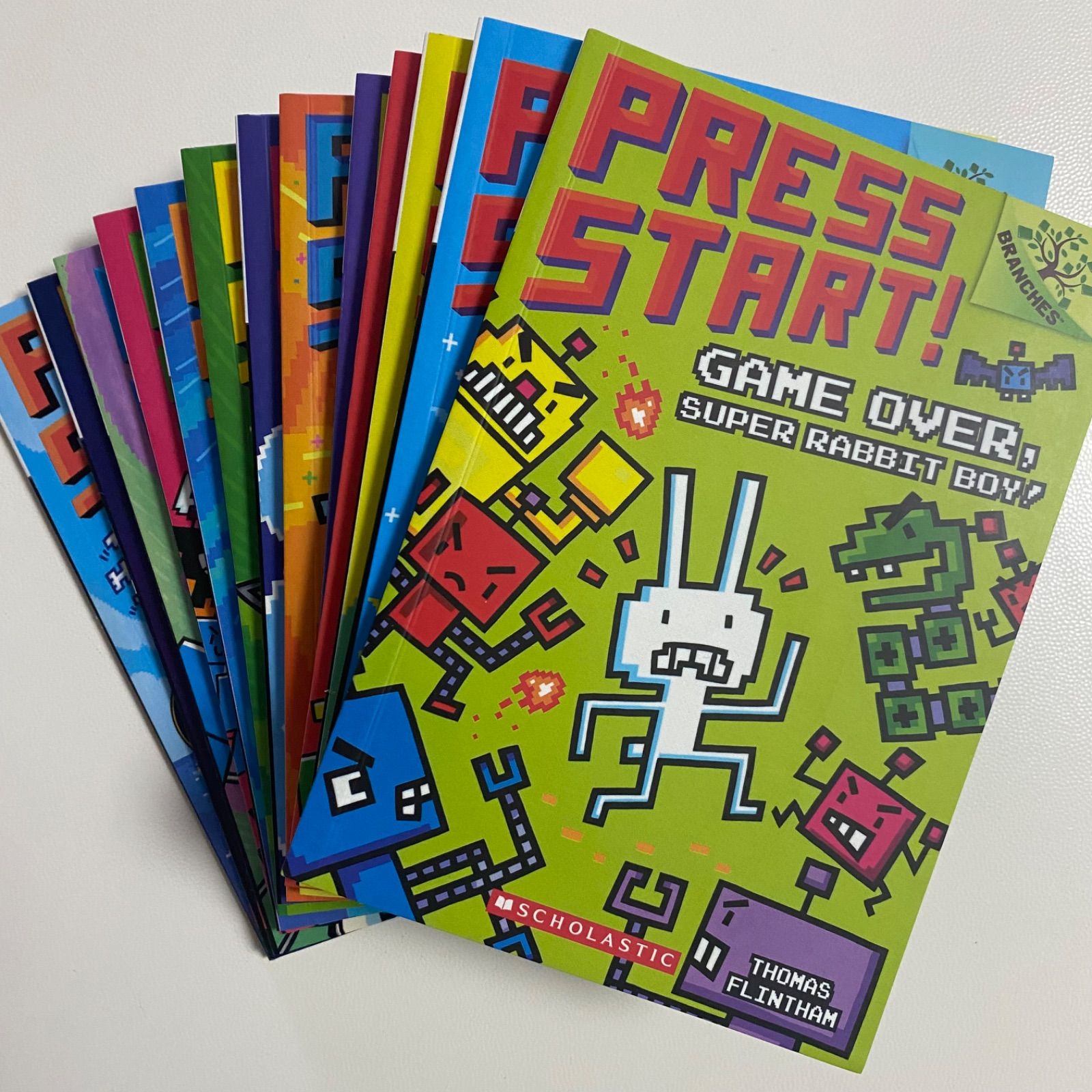 PRESS START！ 四角いウサギ12冊 scholastic英語絵本 Amazon.com: Super Rabbit Boy World!: A Branches Book (Press