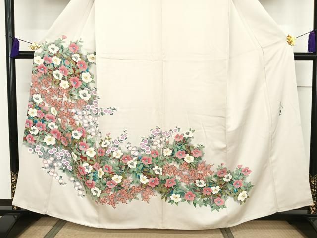 平和屋着物○染色作家 おだに武士 訪問着 枝花文 暈し染め 正絹 逸品  