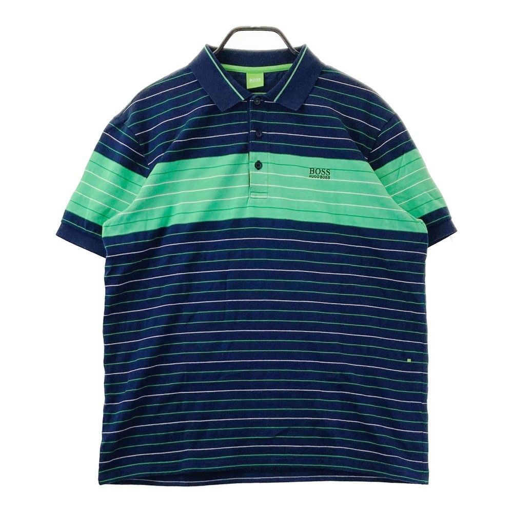 HUGO BOSS ヒューゴボス 半袖 ポロシャツ ボーダー柄 ホワイト系 XL 