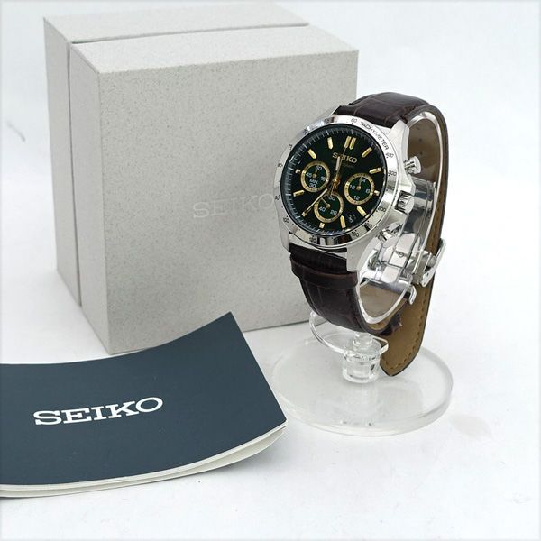 SEIKO / セイコー ◇スピリット クロノグラフ メンズウォッチ グリーン  