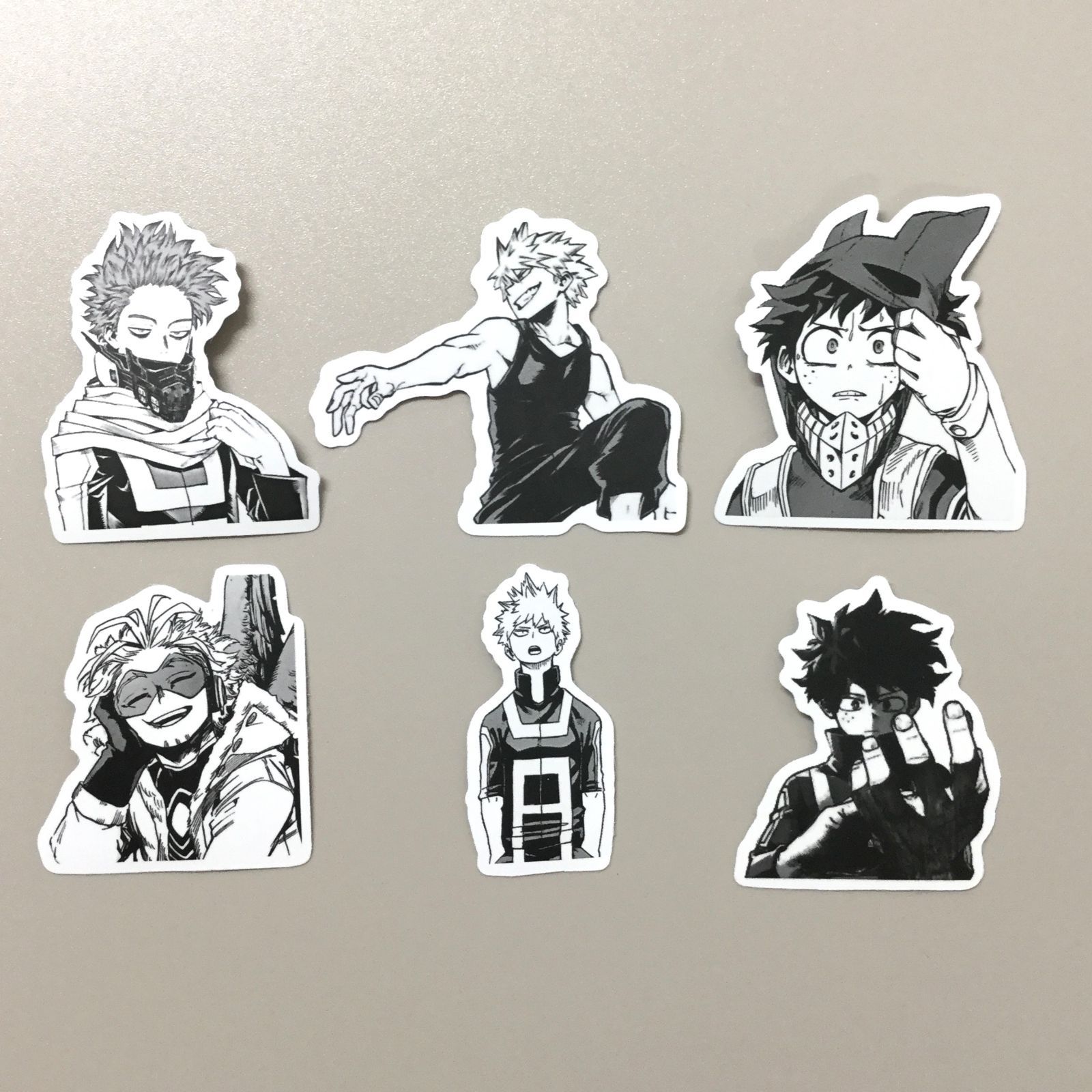 j145【新品・未使用品】ヒロアカステッカーセット 41枚 モノクロ