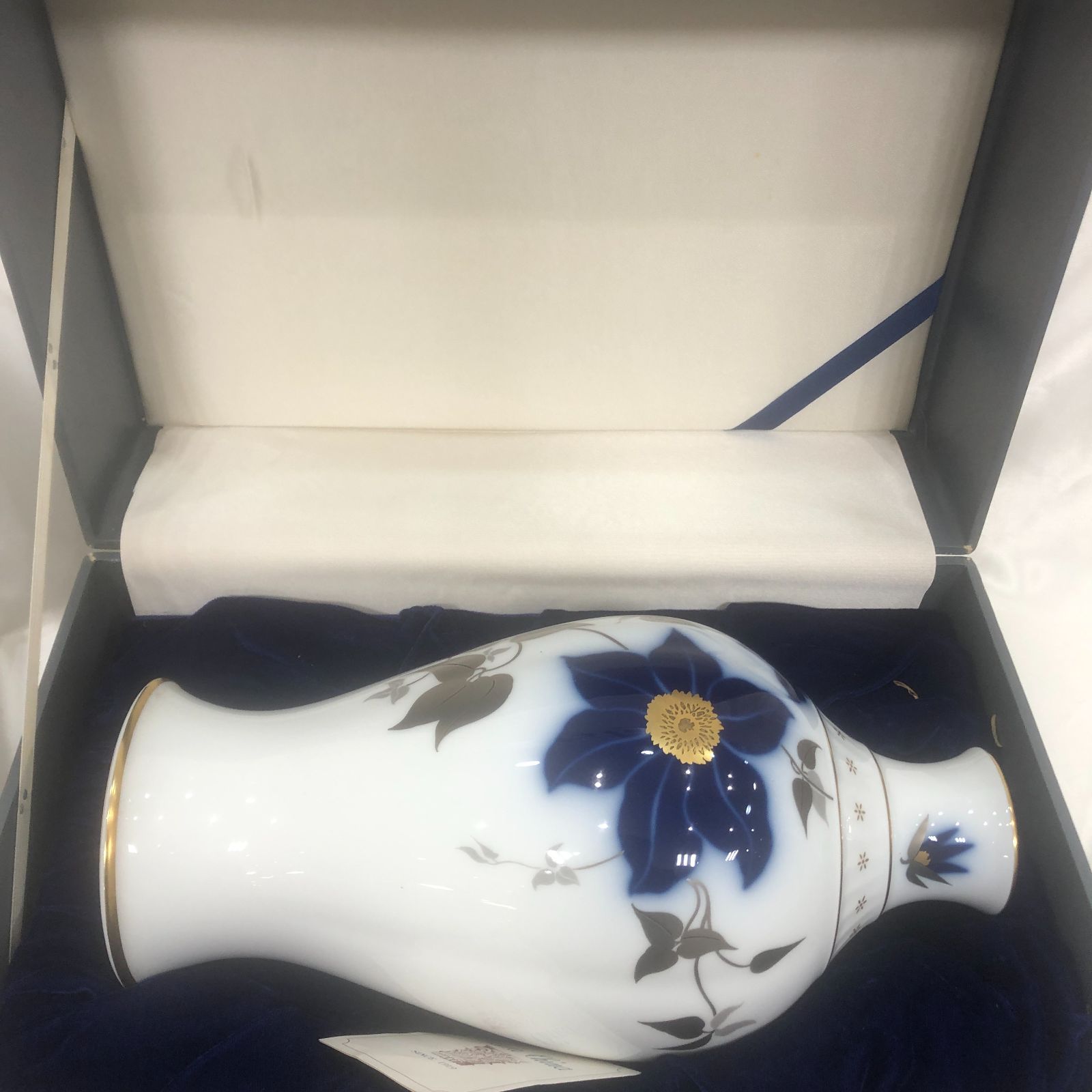 Aフォロー割引あり【中古】大倉陶園 花瓶 レア柄 テッセン 36cm 箱付き 