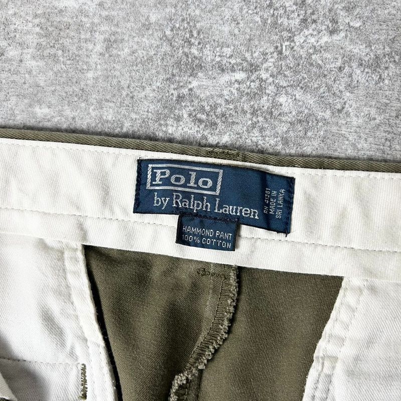 90s POLO RALPH LAUREN 2タック コットン チノ パンツ 32 30