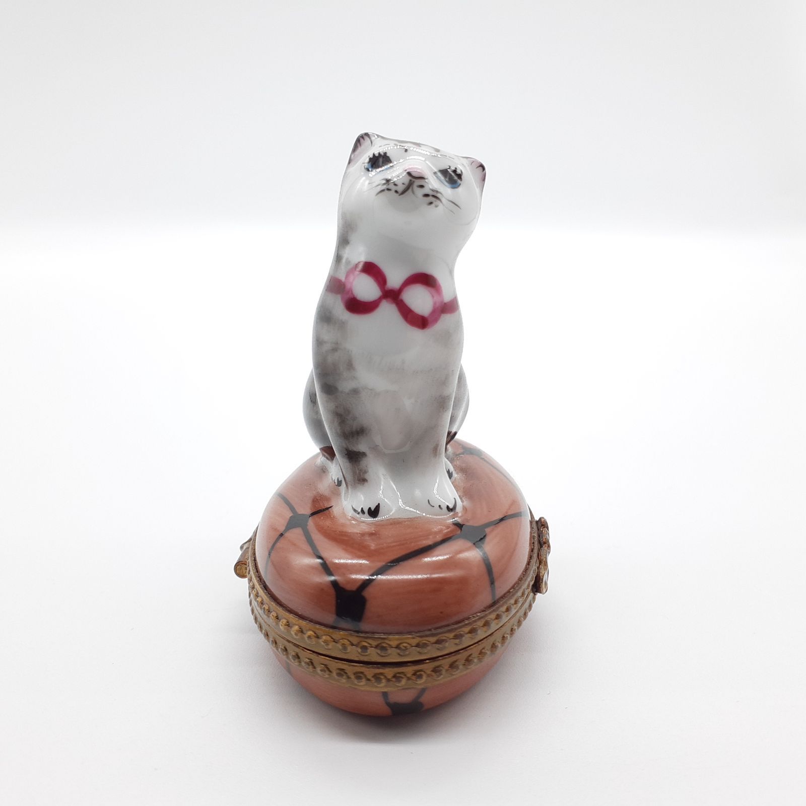 フランス　リモージュボックス　猫　 小物入れ　トリンケットボックス LIMOGES リモージュボックス フランス エナメル 小物入れ ネコ - メルカリ