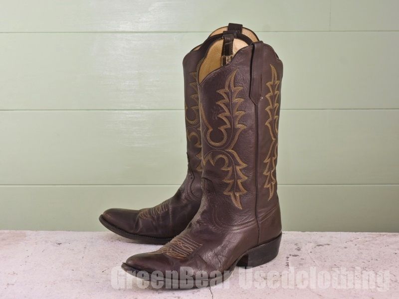 USA製 Rios of Mercedes 高級 ビンテージ ウエスタンブーツ 茶 メンズ  