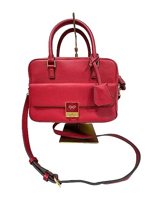 ANYA HINDMARCH アニヤハインドマーチ バッグ CARKER IV SMALL CARMINE 2WAY レザー＿s28＿セルモアから ＿s-1309-r28