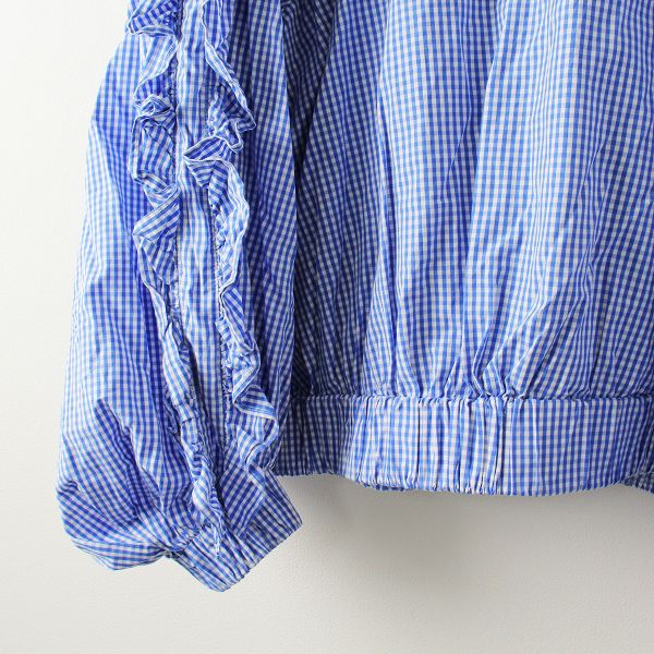【美品】 yori　ヨリ　フリルスリーブブラウス　ギンガムチェック　2022SS 2022SS yori ヨリ ギンガムチェック フリルスリーブ ブラウス 36