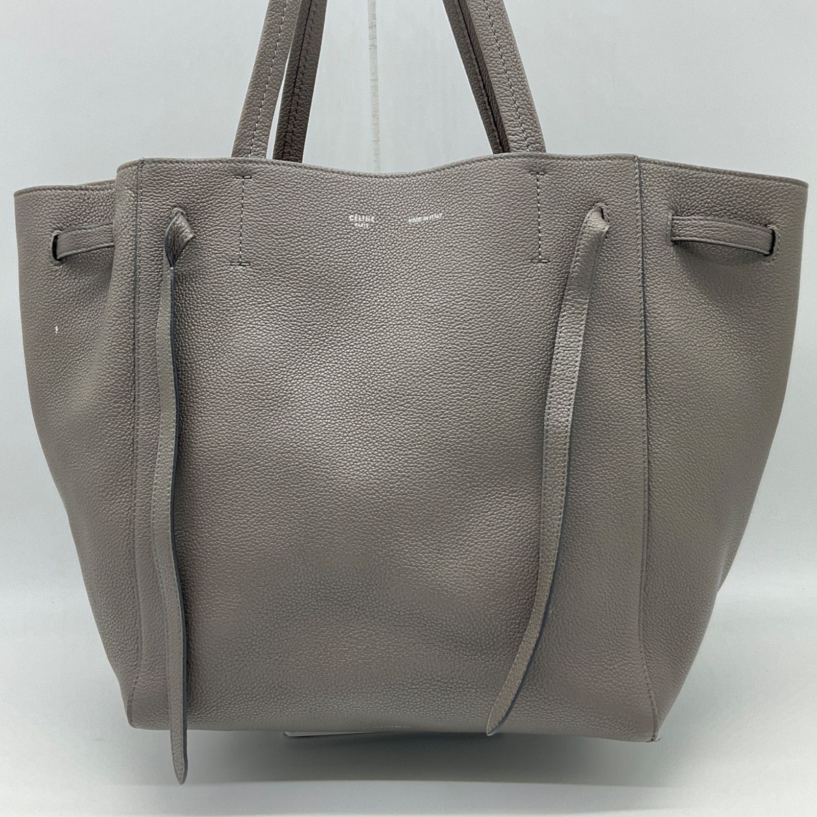 人気スモール◆CELINE CABAS ファントム グレインカーフ グレー グレー（灰色）系 CELINE Cabas Phantom(セリーヌ カバ