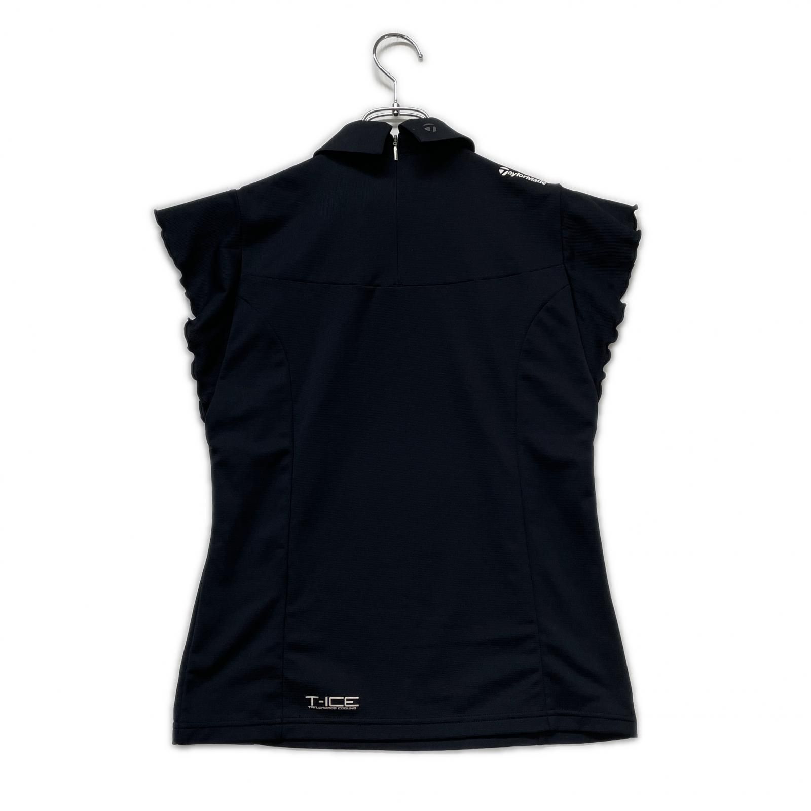 レディース テーラーメイド Taylor Made 半袖ポロシャツ S 黒 ブラック ウェーブスリーブ ストレッチ