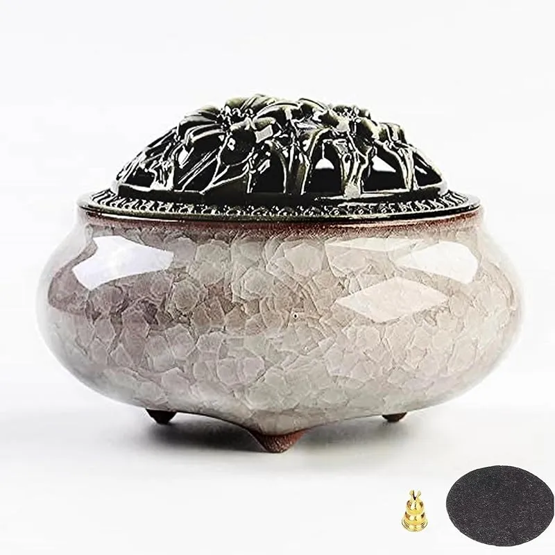 送料込【逢絢亭・新品】茶道具 七事式道具 聞香炉 白楽 貫入模様 丸形 松楽窯 逢絢亭・新品】茶道具 七事式道具 聞香炉 白楽 貫入模様 丸形 松