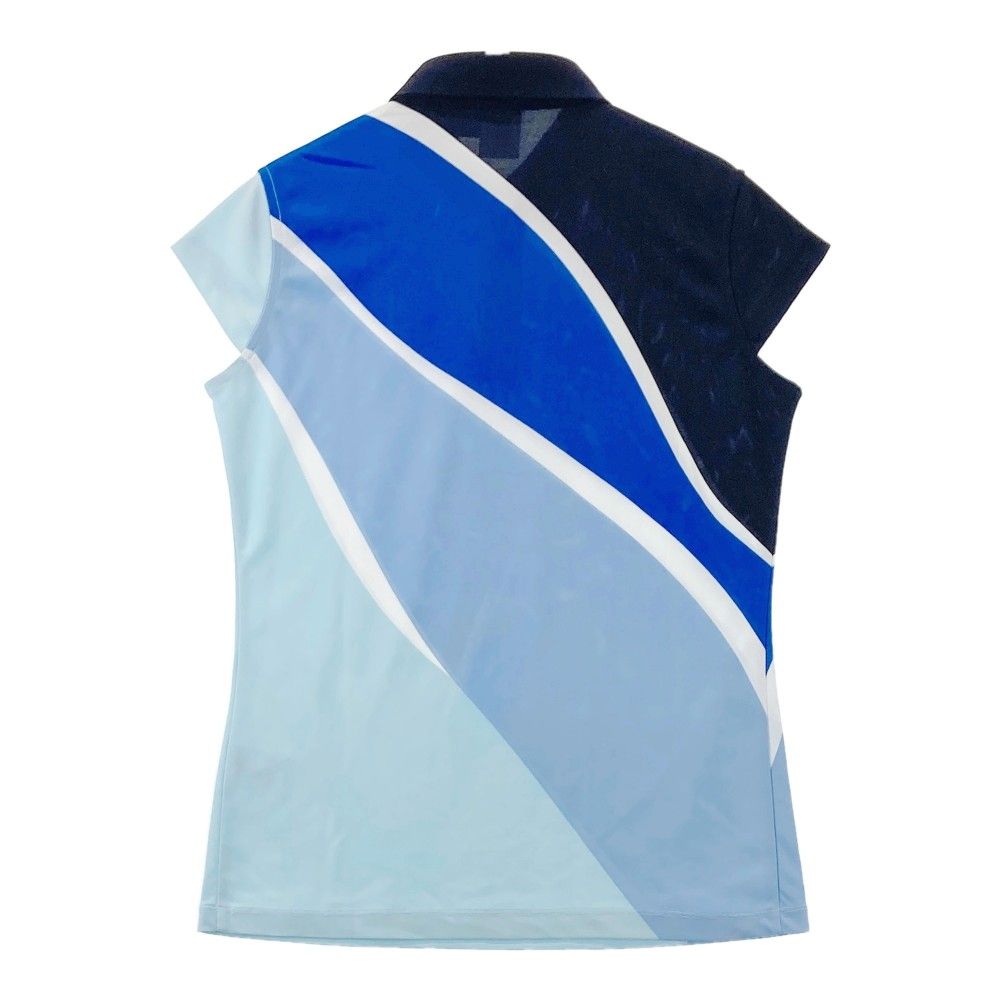 サイズ：L DESCENTE GOLF デサントゴルフ  半袖ポロシャツ ワッペン  ブルー系 [240101413015] ゴルフウェア レディース ストスト サイズ：L DESCENTE GOLF デサントゴルフ 半袖ポロシャツ