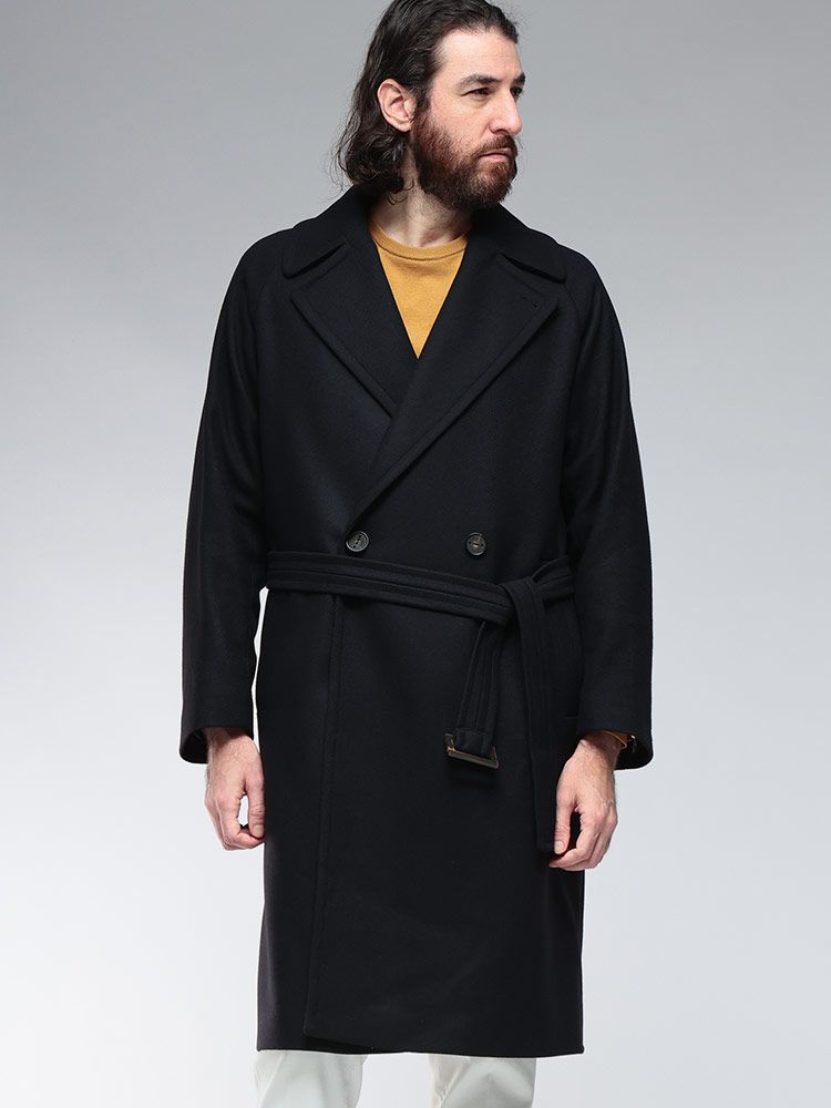 HEVO (イーヴォ) ベルト付き ダブルブレストコート BRINDISI - メルカリ