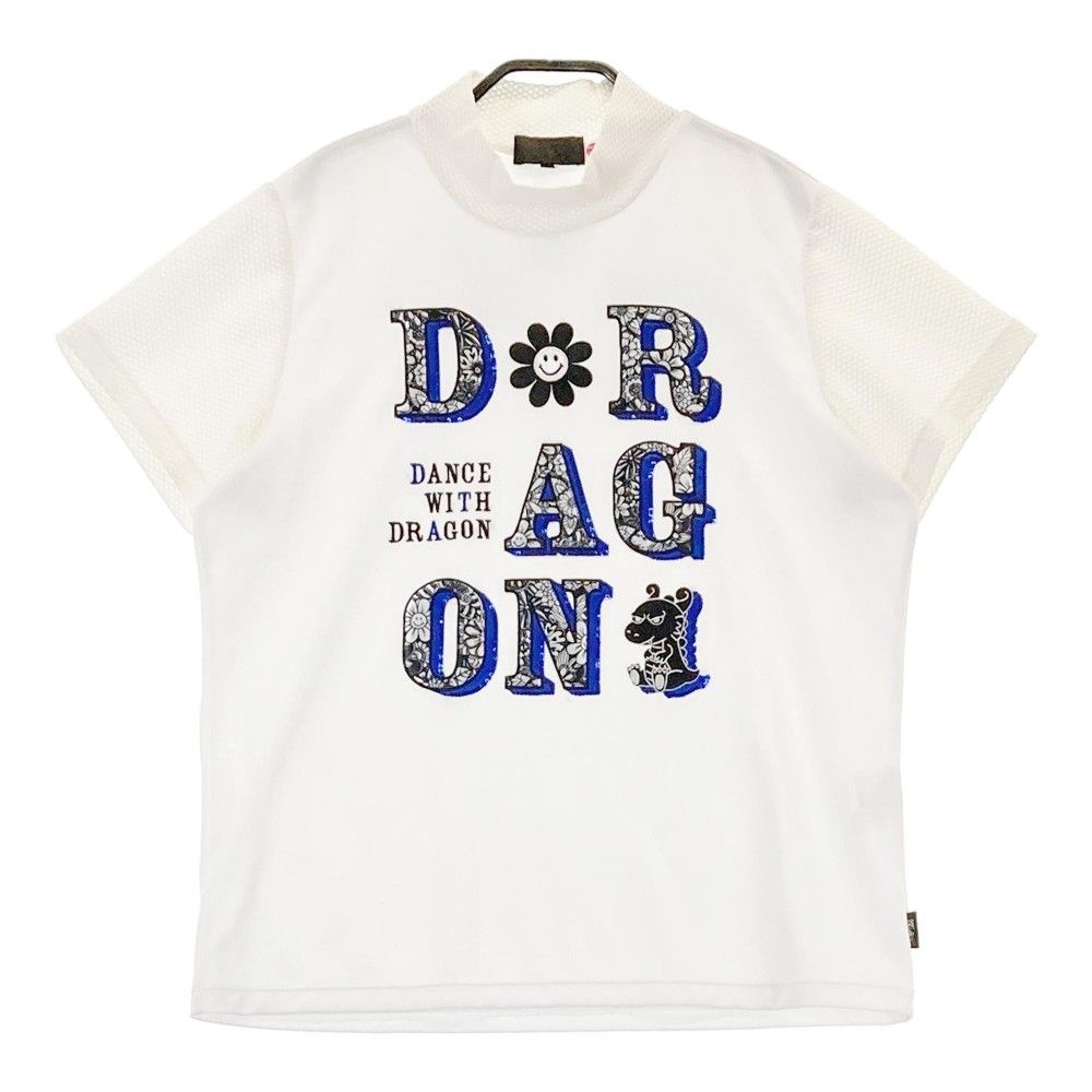 サイズ：4 DANCE WITH DRAGON ダンスウィズドラゴン  ハイネック 半袖Tシャツ チビドラ  ホワイト系 [240101326114]# ゴルフウェア レディース ストスト