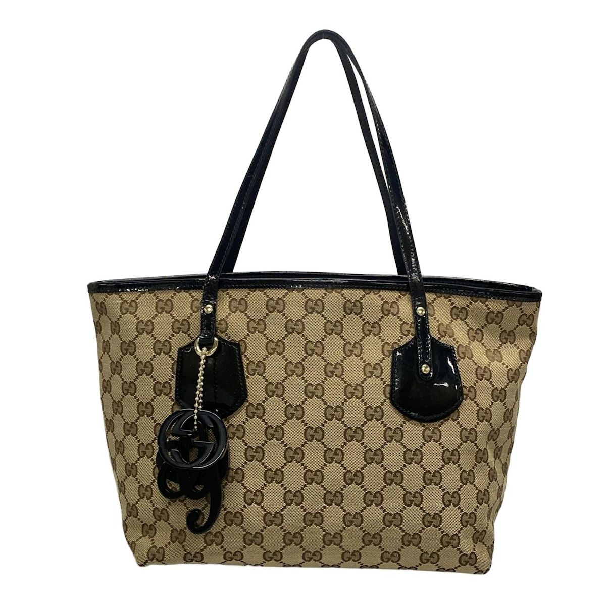 GUCCI グッチ トートバッグ 141976 GG柄 PVC(塩化ビニール)×レザー