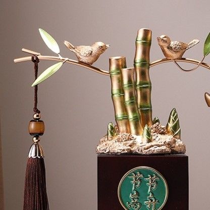 竹 竹林 樹脂 置物 オブジェ 豪華 風水グッズ 富と幸運 竹の置物 恋愛  