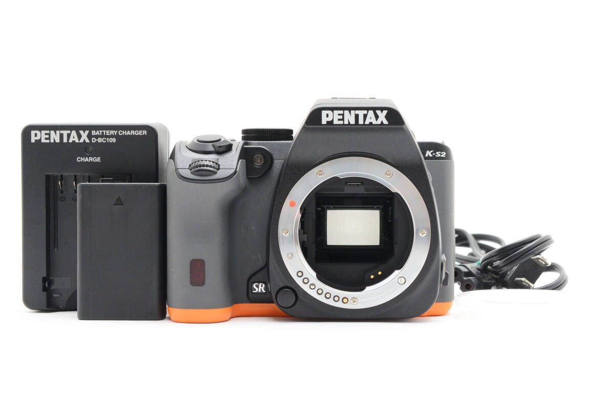 ショット数 2 199枚の 上品 ペンタックス PENTAX K-S2 ボディ ブラック×オレンジ RR6696＃29