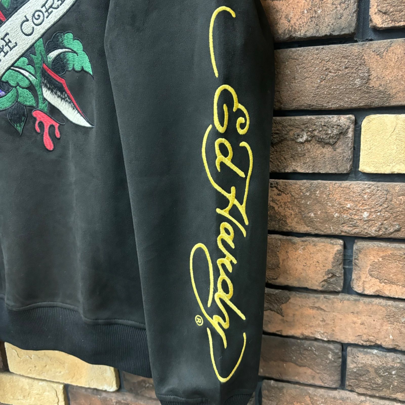 Ed Hardy 起毛ZIP-HI】エド・ハーディー プレーティング トップス 