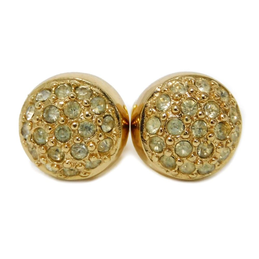 Dior ゴールド スタッドピアス クリスタル装飾