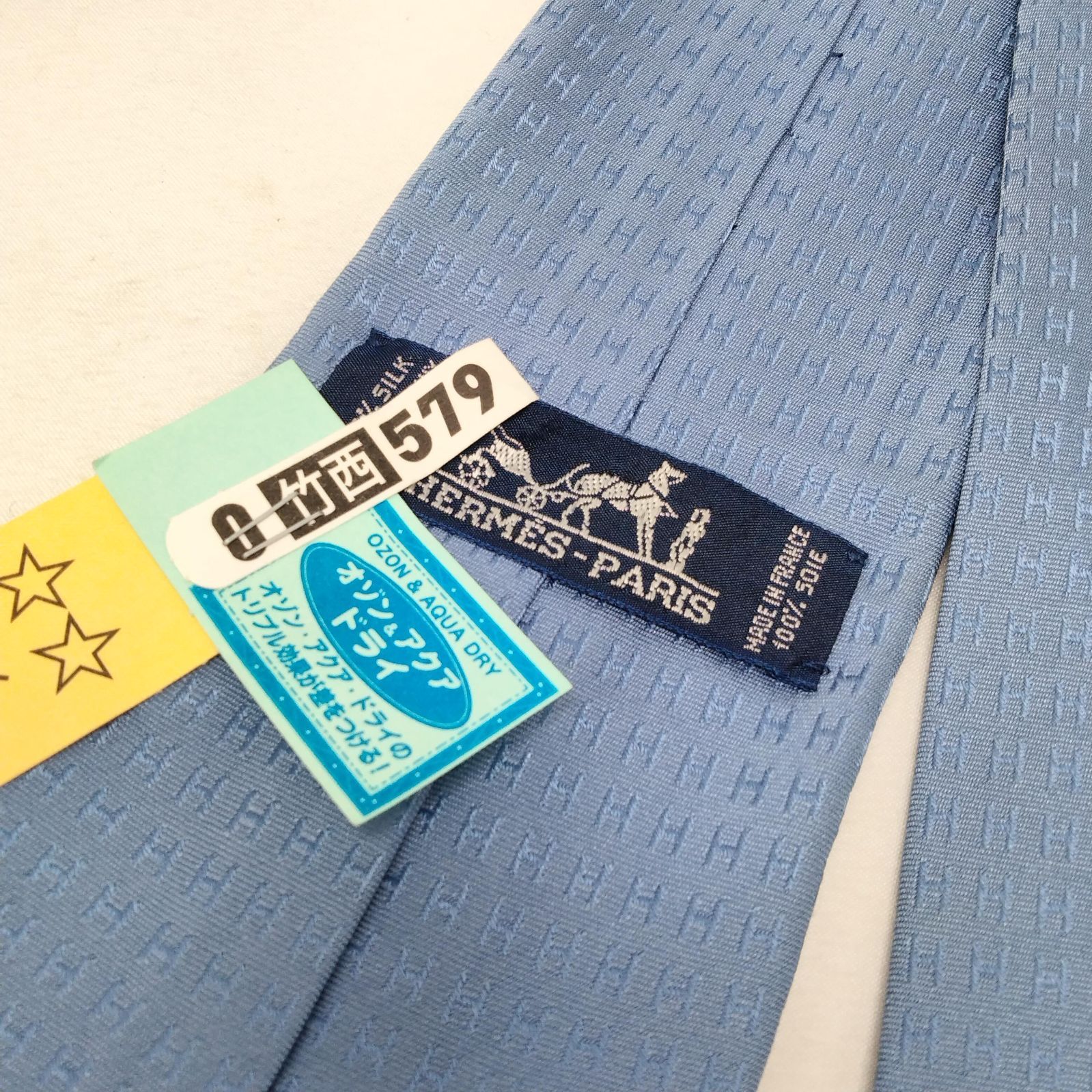 ✨️HERMES✨️エルメス ネクタイ ライトブルー クリーニングタグ付き