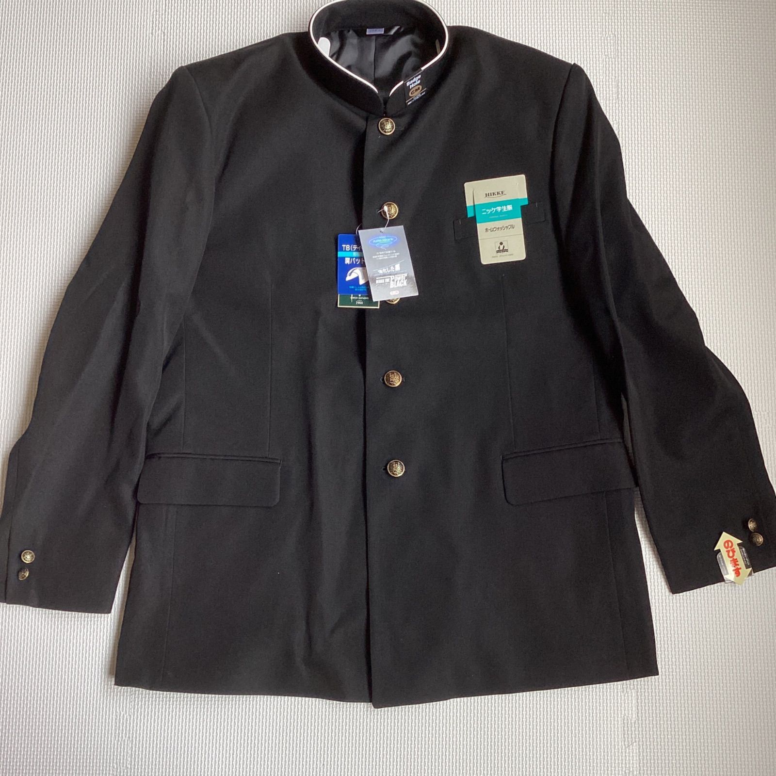 男子 学生服 上下セット 195A ラウンドカラー 40057 Ｗ91 学生ズボン ノータック 股下フリー 41051 学ラン 詰襟 ♥品 ポリエステル50％ 毛50％ NIKKE