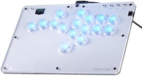 Haute42アーケードゲーム用レバーレスコントローラR16 SIXSIR レトロリムシリーズ 薄型＆小指ボタン 20.6mm 16キー クリスタル薄型スイッチ PC|Switch|PlayStation用カスタムRGBコントローラー
