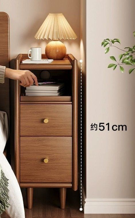 実木ベッドヘッドキャビネット全実木小型狭キャビネット家庭用寝室超狭すき間キャビネット