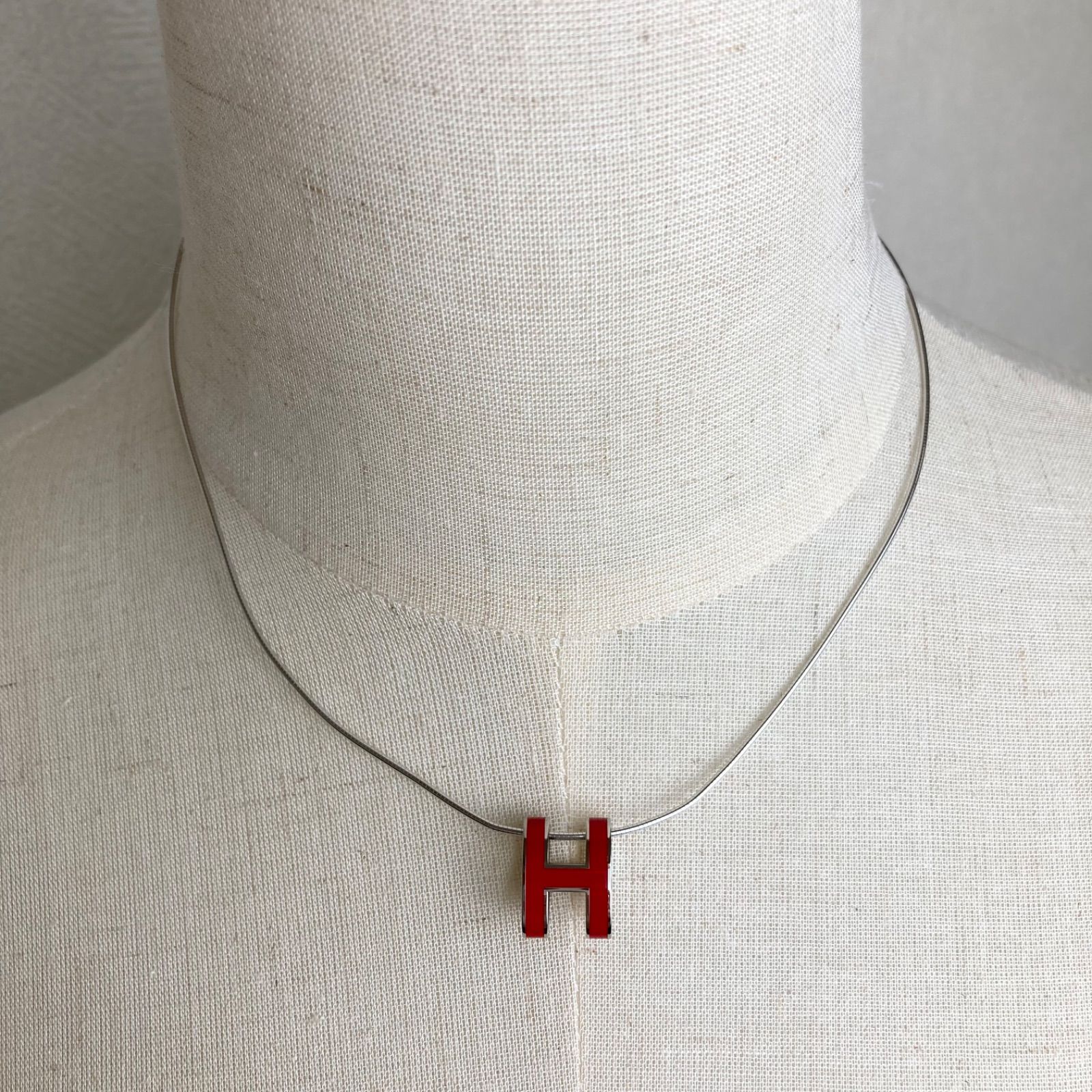 HERMES エルメス ポップアッシュ ポップH ワイヤーネックレス シルバー 